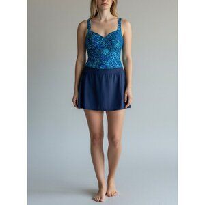 Jinxueer Plus Size 2-Piece Swimsuit Size 16 Blue Animal Print Tankini With Adjus